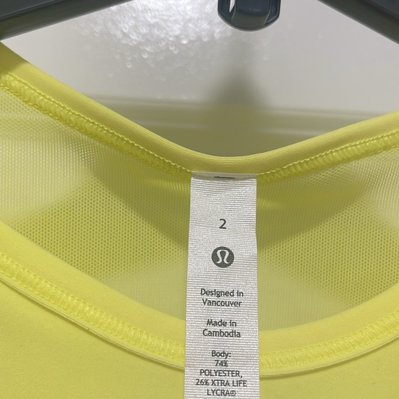 Lululemon Sculpt Tank Size 2 Electric Yellow ELLE NWT Neon Highlighter Mesh - Picture 6 of 8